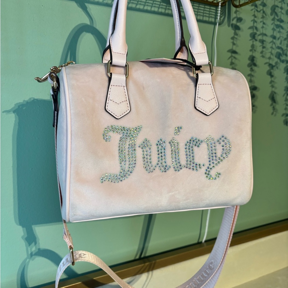 Juicy Couture Light Pink Crystal-Embellished Satchel